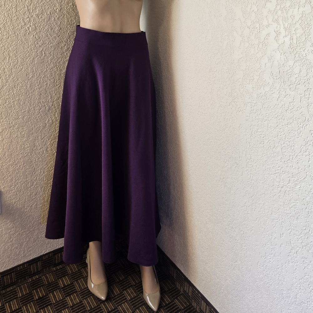 Purple High-Low Maxi Skirt for Cocktail Events